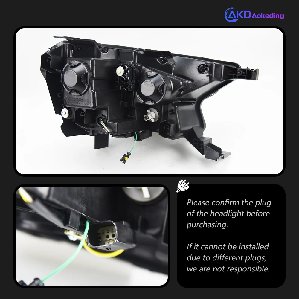Headlights For Ford Everest 2016-2019 Ranger DRL Daytime Running Lights Head Lamp LED Bi Xenon Bulb Fog Lights Car Accessories