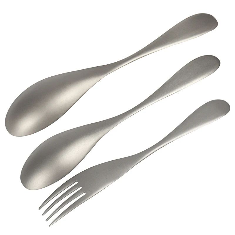 Keith Titanium Western Dessert Cutlery Fork Spoon, Thicken Outdoor Travel Camping Tableware, Dessert Coffee Soup Spoon