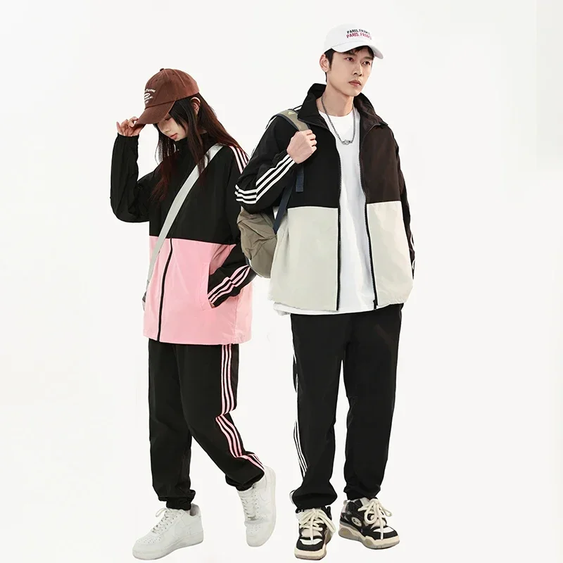 

Spring Autumn New Fashion Trendy Youth High Quality Casual Jacket Sports Pants Two Piece Set Men's and Women's Sports Set
