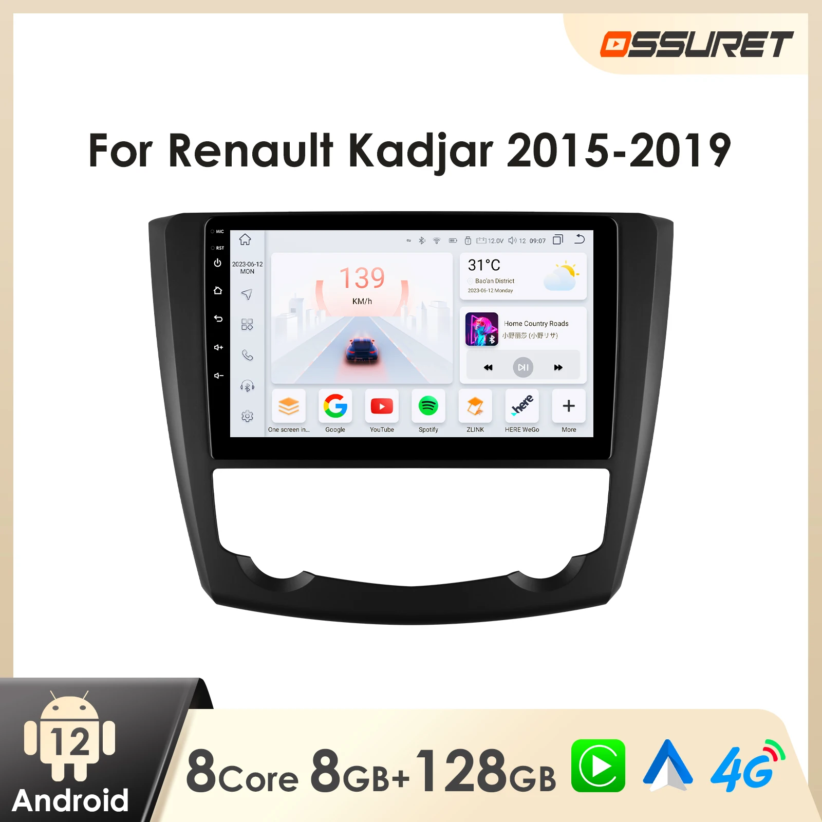 Android Car Radio for Renault Kadjar 2015 -2019 Multimedia Stereo Android Auto GPS Carplay 7862 Car Intelligent Screen Player