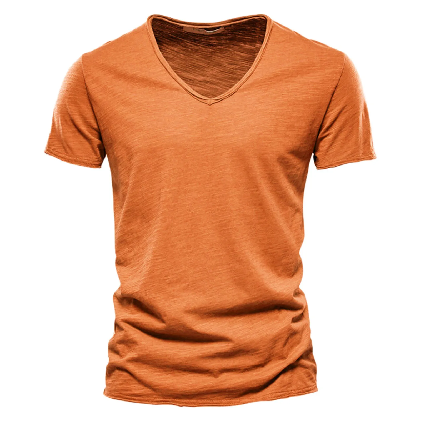 Mens Fashion Casual Solid Color V Neck Short Sleeve T Shirt Top Men\'s Tees