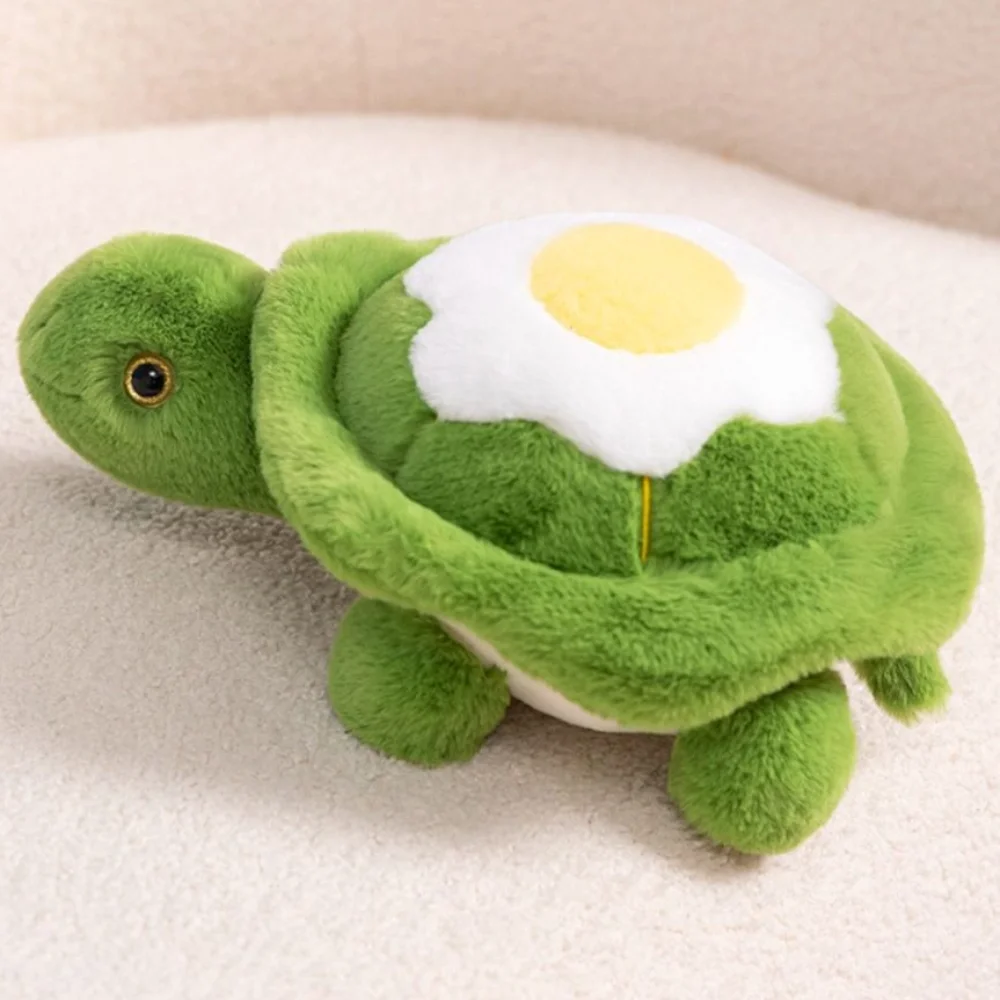 

Fluffy Poached egg Tortoise Plush Toys Collection Cartoon Turtle Stuffed Doll 35cm Soft Turtle Animal Doll Car Decor