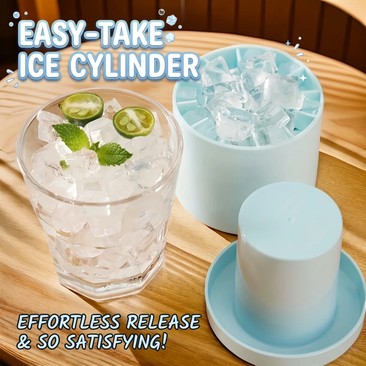 Quick-Freezing Silicone Ice Tray Durable Mold for Perfect Ice Cubes Juice Ice Buckets Cylindrical Cups Fruit Juice Ice Making