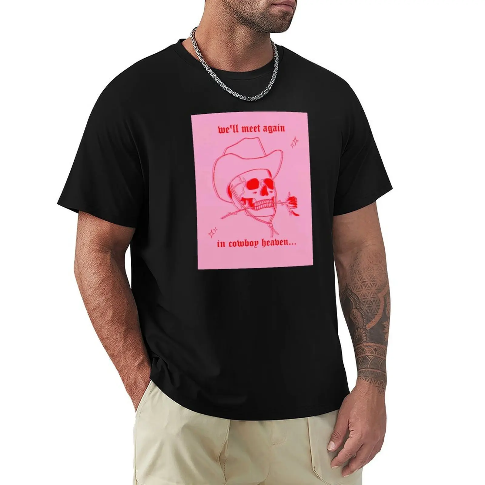 

COWBOY HEAVEN T-Shirt Minimalist Plain Crew Neck T-Shirt