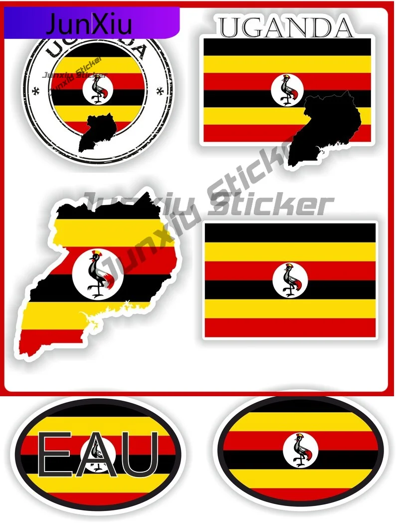 

Uganda Flag Vinyl Stickers Occlusion Scratch Exterior Decals Bumper Custom Waterproof Decals Stickers For Car Decoration Suv Pvc