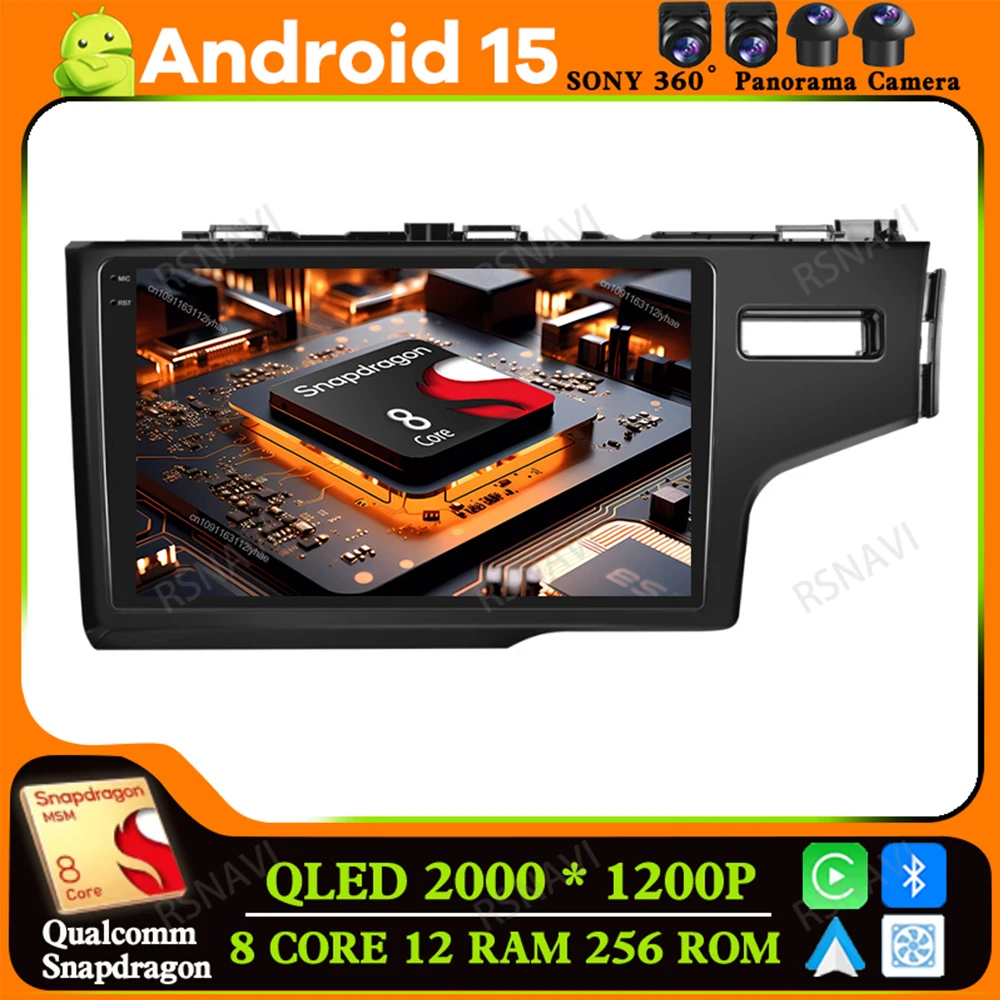 

Android 15 For HONDA FIT JAZZ 2014 2015 QLED AUTO DVD Viedo Player 5G WIFI Multimedia DSP 4G LTE Head Unit Car Radio Stereo BT