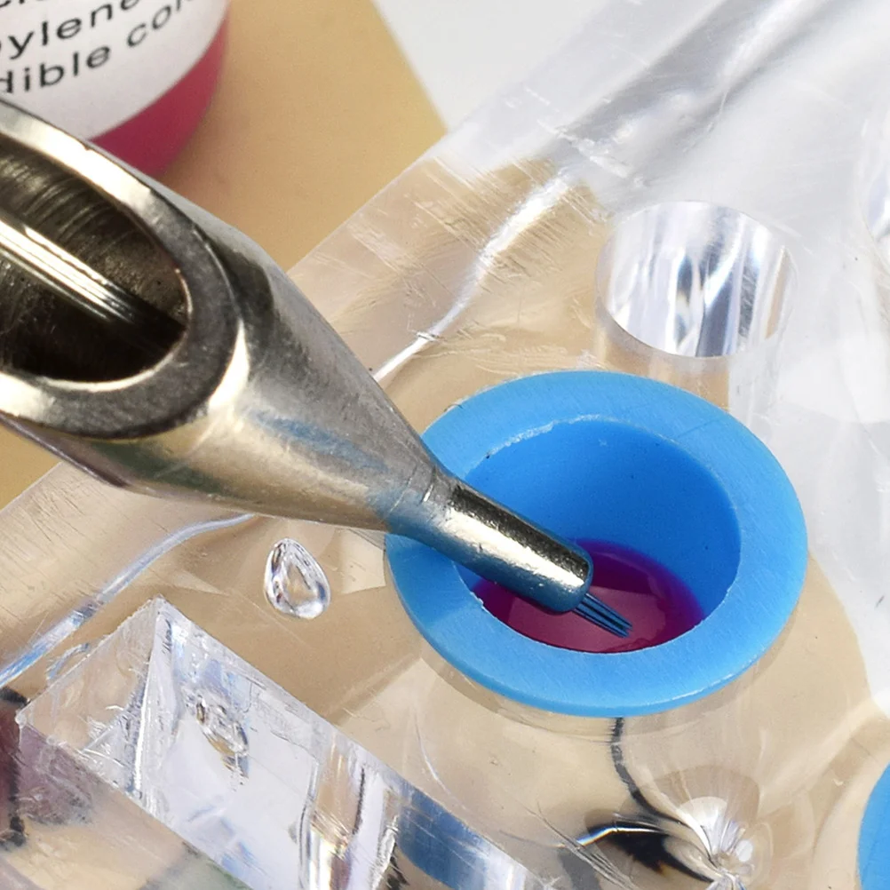 500 قطعة من أكواب الصباغ الشفافة قبعات حبر الوشم للاستعمال مرة واحدة سهلة الاستخدام ولا تتطلب تنظيف لمستلزمات التجميل الاحترافية