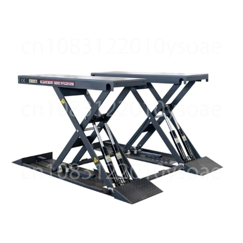 

​4.5ft Ultra Low Profile Mid Rise Scissor Lift 4 Hydraulic Cylinders Auto Lift Reinforced Steel Arms