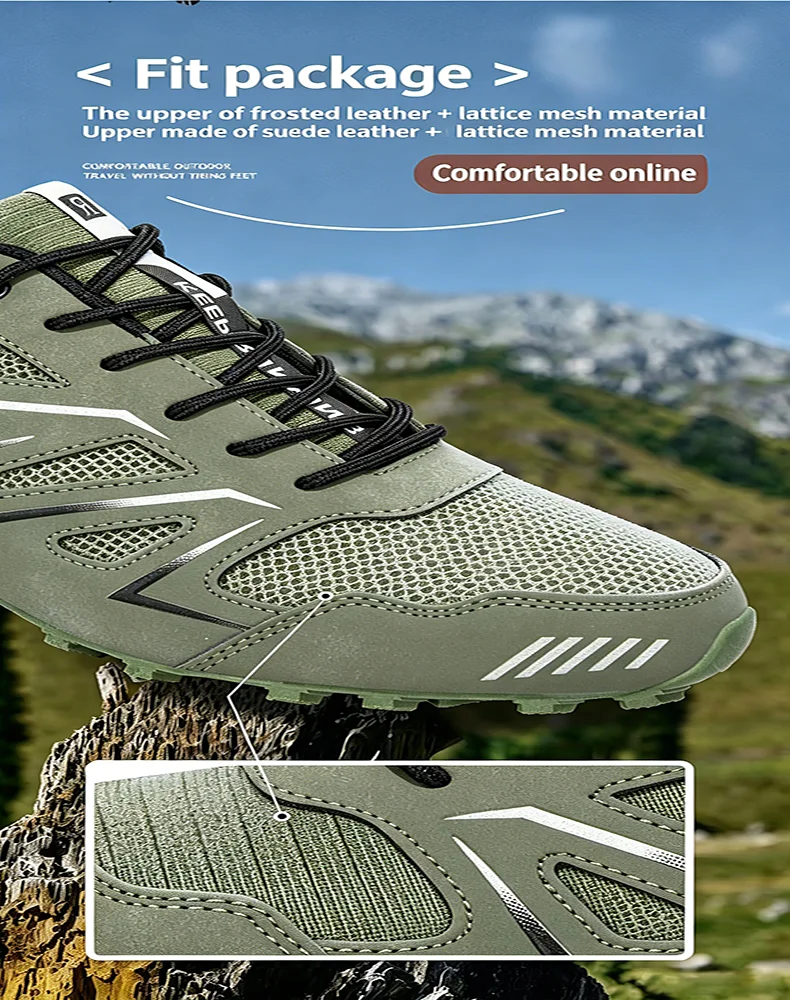 Hochwertige Herren-Wanderschuhe, Bequeme Outdoor-Wanderschuhe, Rutschfeste Sneakers, Berg- und Cross-Country-Fahrradschuhe – Detail 2