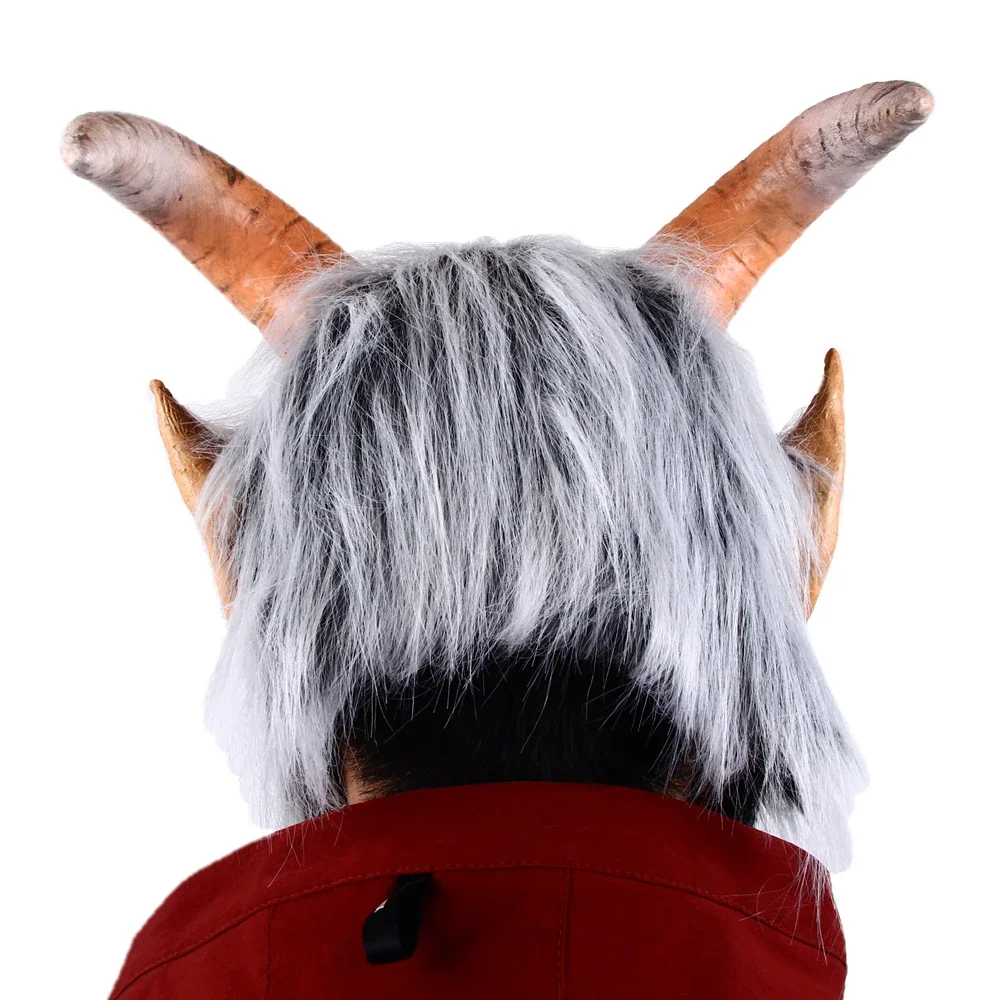 Halloween Movie Lucifer Cosplay Latex Masks Demon Devil cosplay Horrible Horn Mask Adult Horror Halloween Party Costumes props