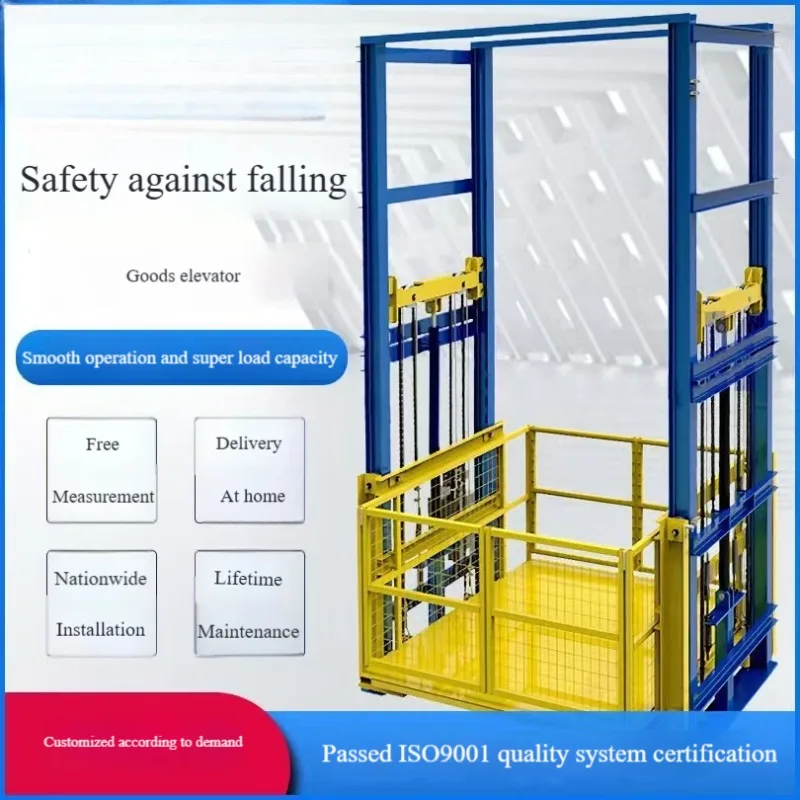 

FOB Industrial Rail Guided Lifting Platform Chain Drive Cargo Elevator Hydraulic Electric Hoist For Warehouse Factory