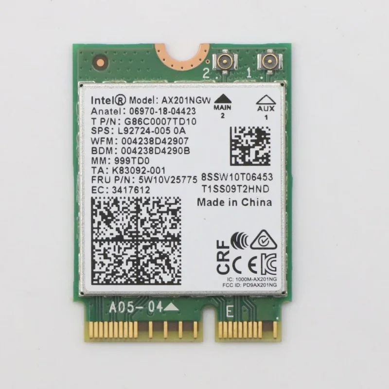 New suitable for Lenovo version intel AX201NGW 5W10V25775 5W10V25774 WIFI 6 generation wireless cards