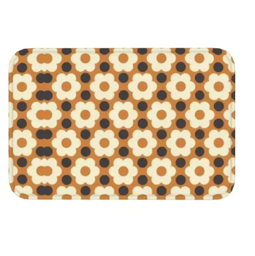 Orla Kiely Mid Century Modern Front Door Mat Anti-Slip Outdoor Quick Dry Scandinavian Doormat Garden Garage Entrance Rug Carpet