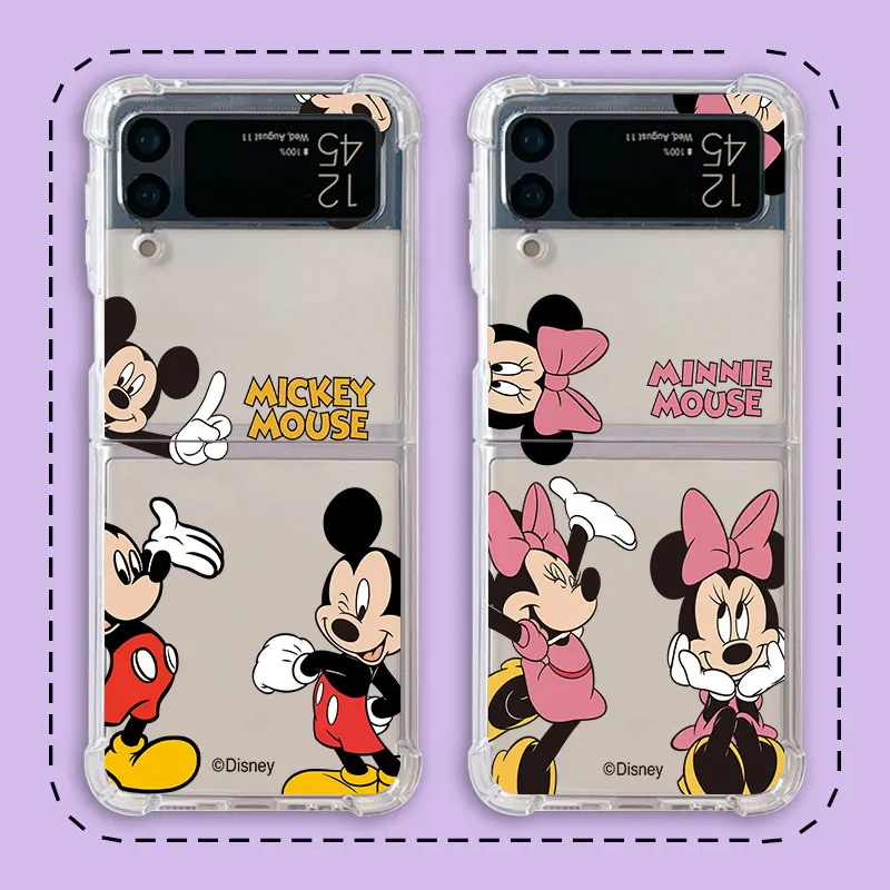 Disney Mickey Minnie Mouse Phone Case for Samsung Galaxy zflip ZFlip3 Z Flip 4 Z Flip5 Z Flip 3 5G Clear Soft Air Cover