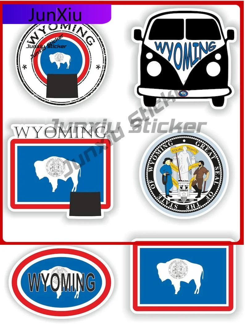 

Wyoming Flag United States Vinyl Stickers Travel Vacation Decals Exterior Custom Decals Car Exterior Decoration Stickers Funny