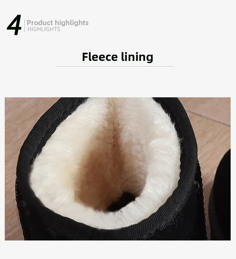 2026 Schneestiefel Winter Warme Modische Rutschfeste Schuhe Dicke Pelz-Plattform Flache Kurze Stiefel-Sneaker – Detail 7