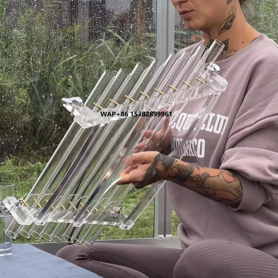 

High Quality Customized Quartz Crystal Harp Musical Instrument for Chakra Healing Harpa De Cristal Singing Harp