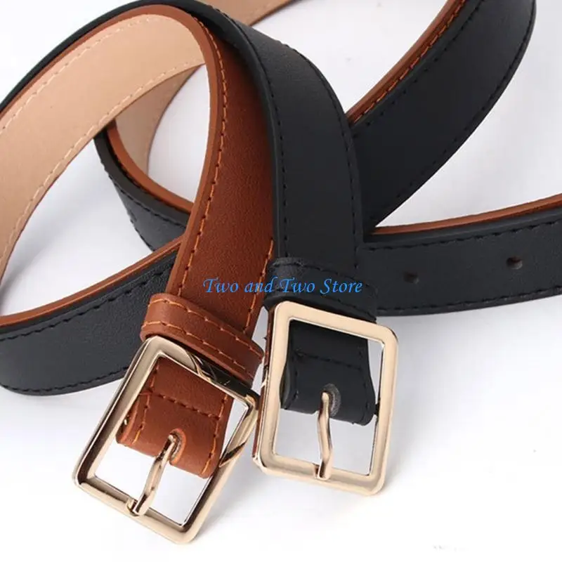 HX6F موضة الفتيات الساخنة شكل مربع مشبك الخصر الأشرطة متعدد الألوان حزام كل مباراة معطف فستان السيدات رقيقة حزام رسمي