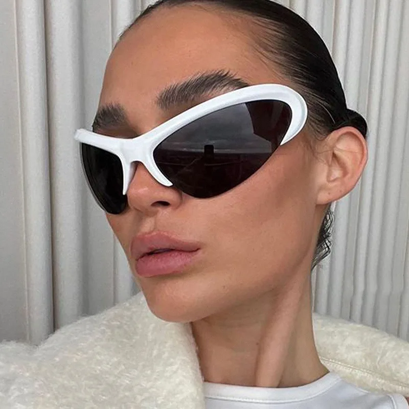 2023 New Fashion Half Cat Eye occhiali da sole da esterno per donna Brand Vintage Punk occhiali da sole uomo Hip Hop Shades donna Gafas De Sol