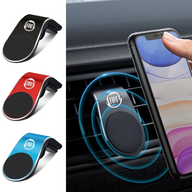 Car Interior Metal Magnetic Phone Holder Auto Accessories For Fiat 500 500X 500L Albea Ducato Abarth Punto TIPO Bravo Viaggio