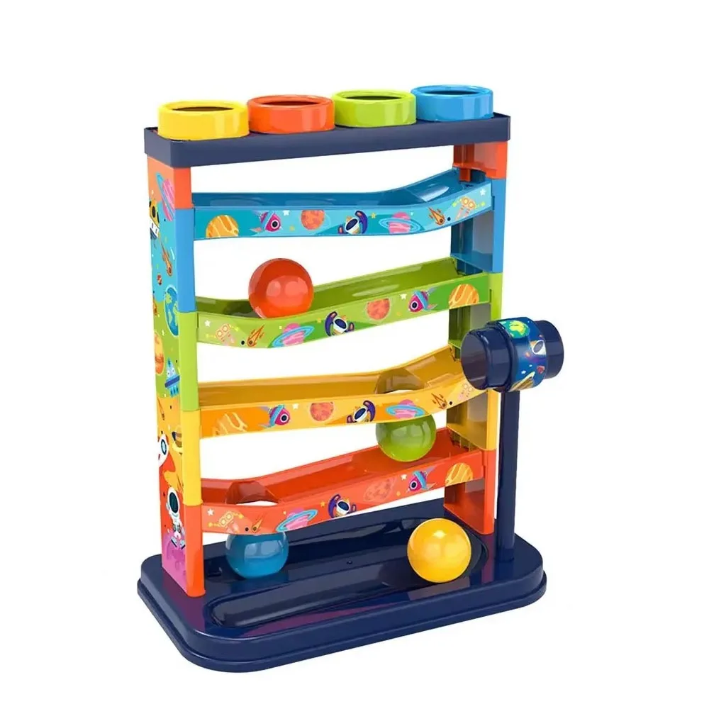 Jouet de rampe de boule roulante coulissante en plastique, jouet interactif Montessori à 5 couches, piste colorée, éducation précoce