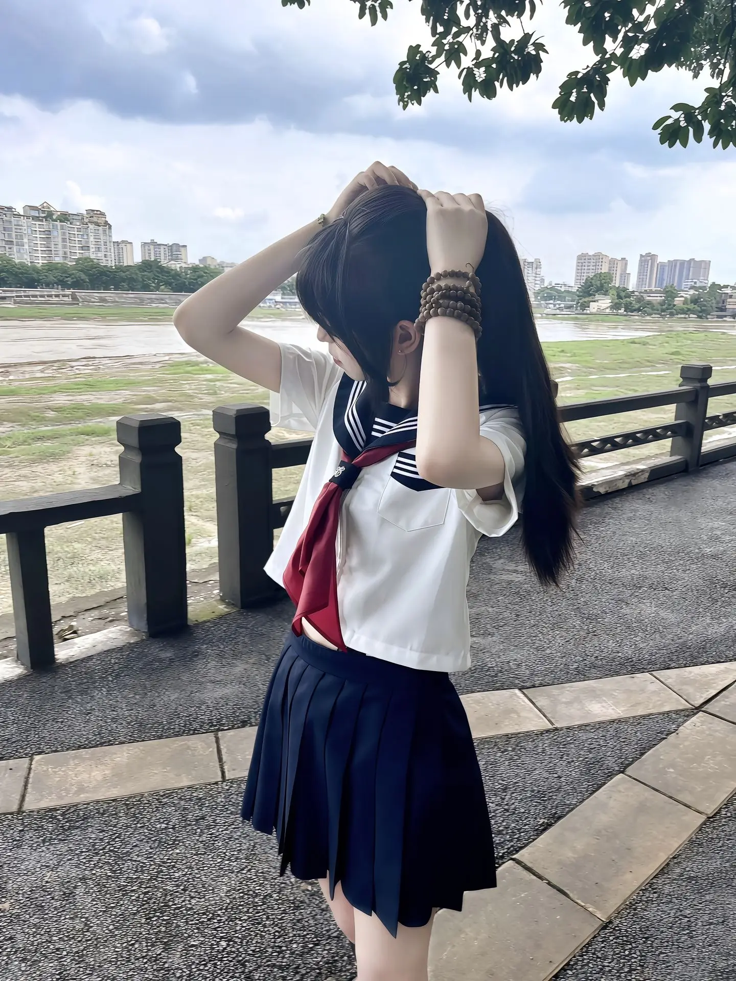

Original Japanese Sle Sailor Suit Set New Summer Cherry Flavor Student orm ort Sve ort Skirt Flip Collar Dr