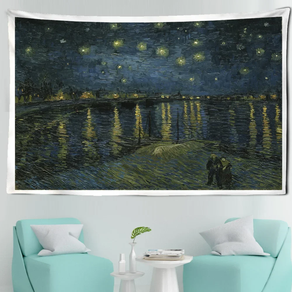 

Van Gogh Sketch Tapestry Forest Scenery Living Room Home Background Hanging Cloth Wall Decoration Oil Painting Pattern