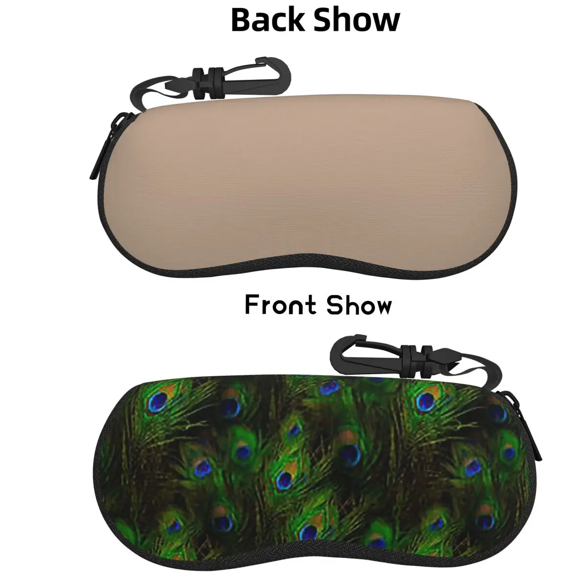 

Peacock Feathers Shell Glasses Case Protector Sunglasses Box Women Men Soft Eyeglass Bag Pouch
