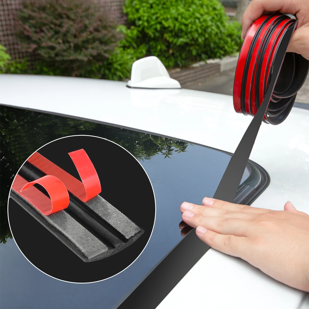 Rubber Car Sealing Strips Auto Roof Weatherstrip Protector Windshield Edge Sealant Window Seal Strip Noise Insulation Soundproof