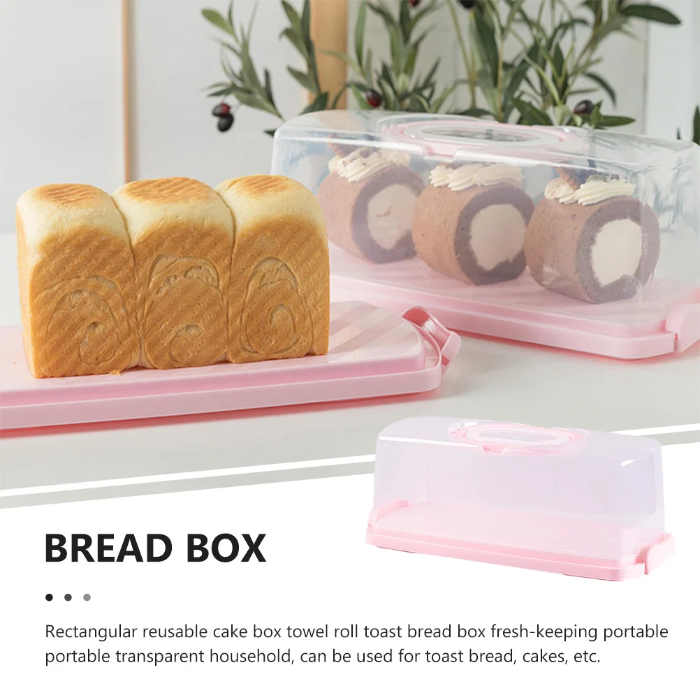 

Cake Bread Storage Box Cheesecake Containers for Food Plastic Muffin Pie Carrier Toast Holder