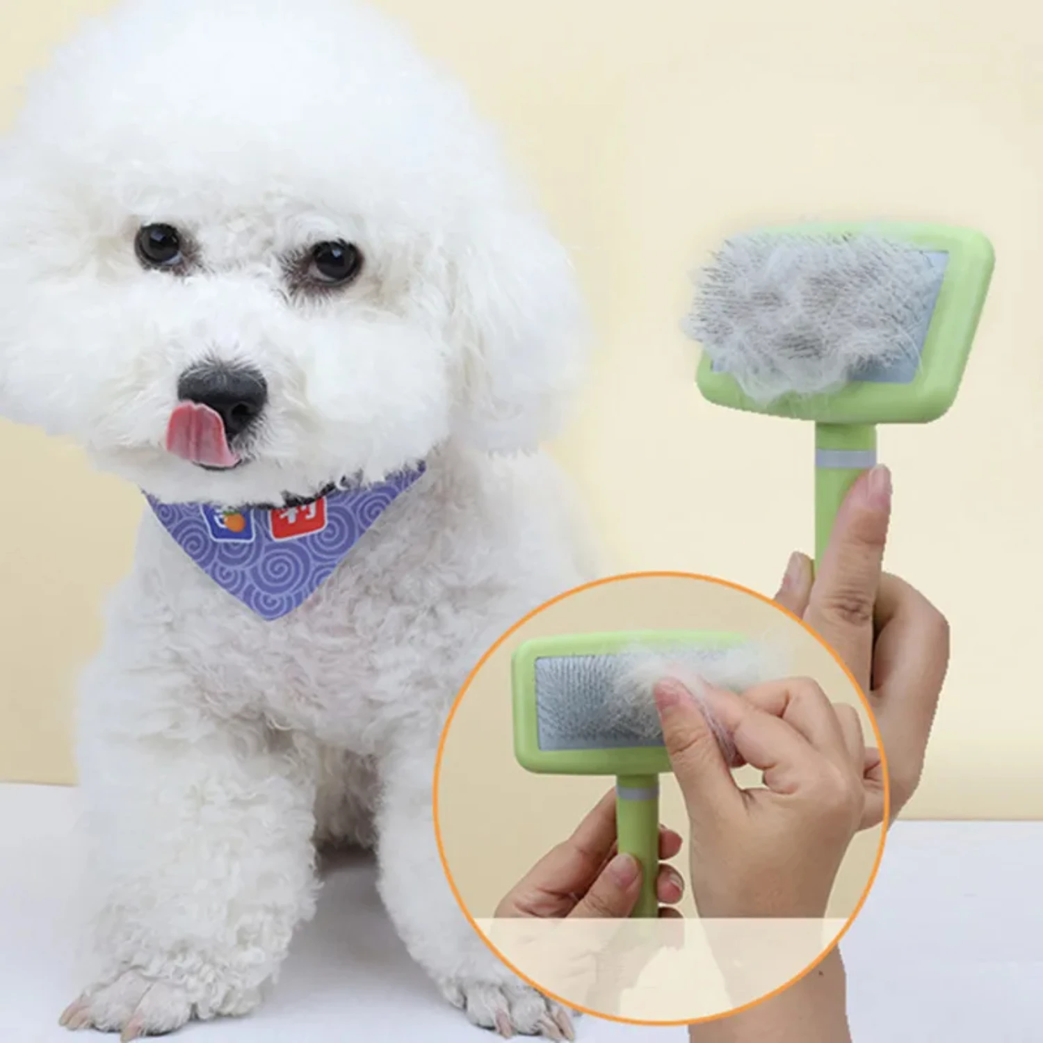 

2PCS Dog Brush Pet Hair Remover Massage Dog Combs Pet Grooming Stainless Steel Brush Dogs Knot Opening Cat Comb Dogs Accessori