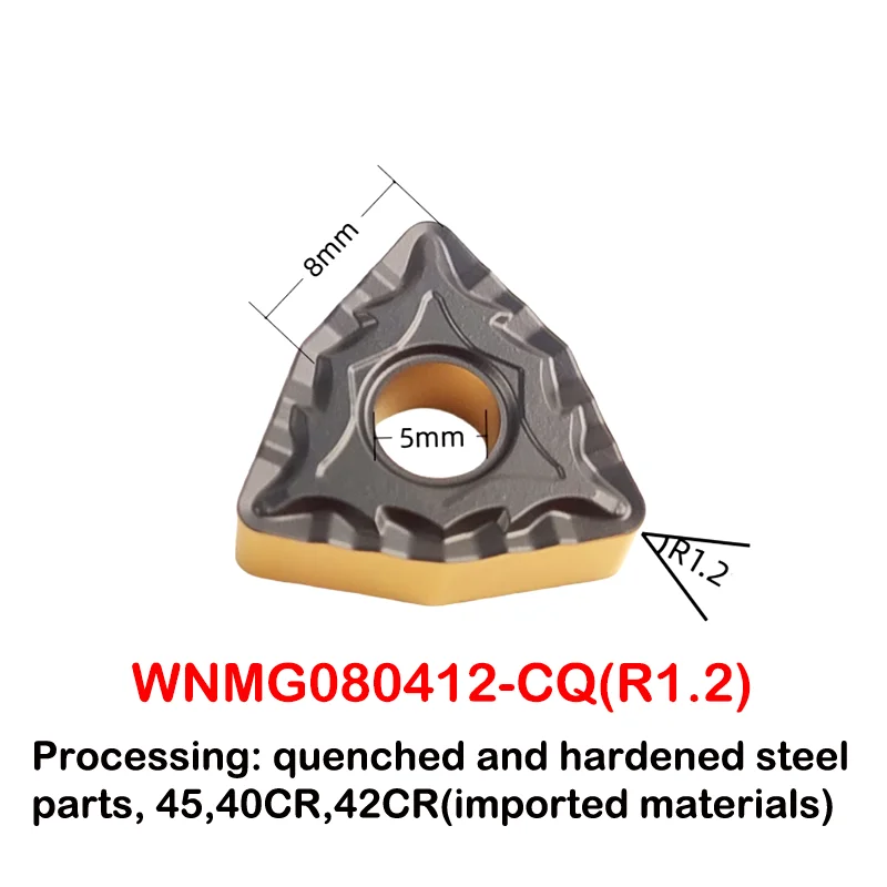 

10PCS CNC Peach-Shaped Outer Circle Head Carbide Inserts WNMG 080404 08 TM MA PM MQ Turning Insert For Stainless Steel