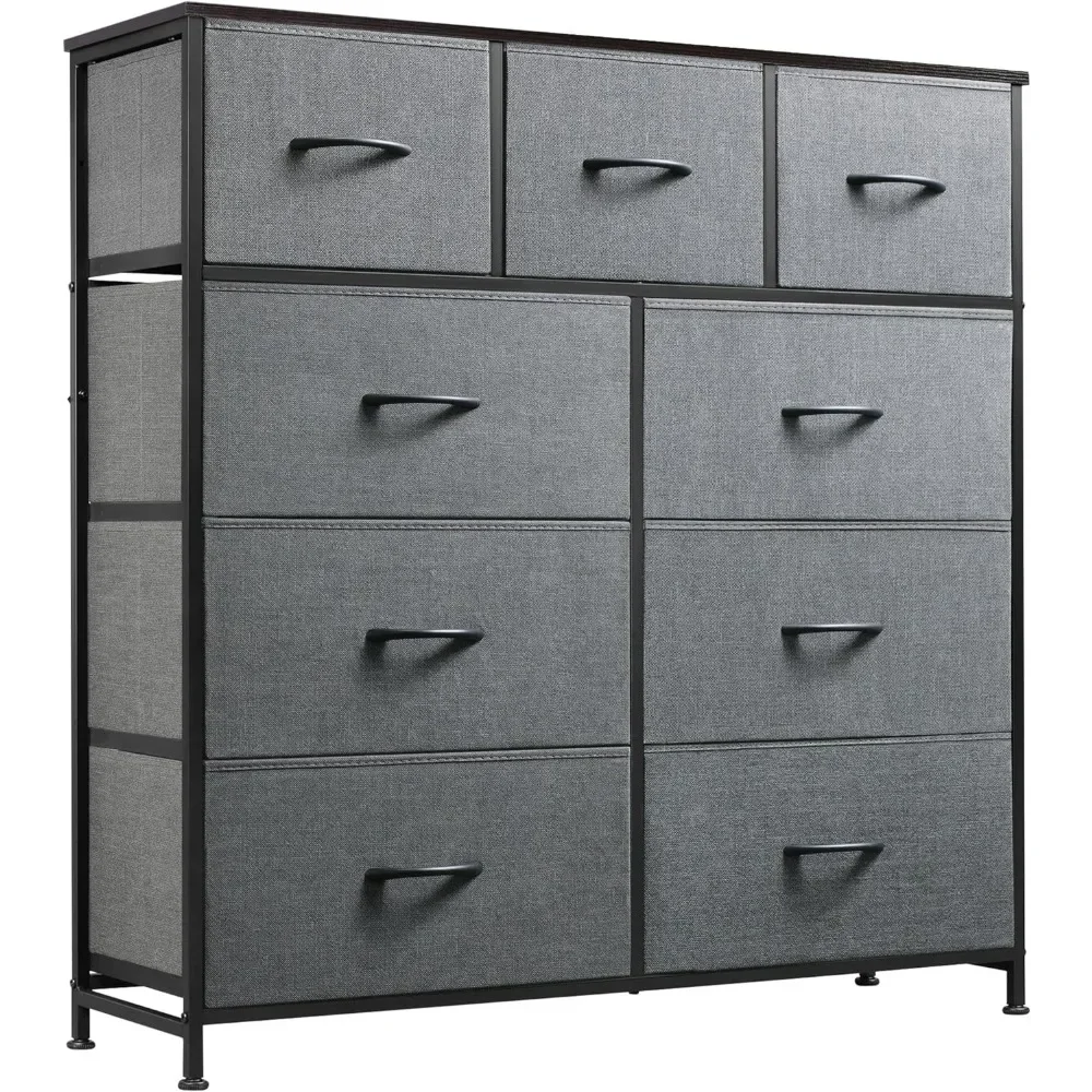 

9-Drawer Dresser, Fabric Storage Tower for Bedroom, Hallway, Entryway, Closet, Tall Chest Organizer Unit with Fabric