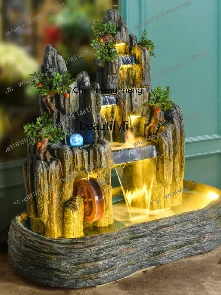

cn8350 LHY yj Large Rockery Water Garden Fish Pond Fountain Fengshui Wheel Decorative Hall Waterscape DecorationCSS 8617
