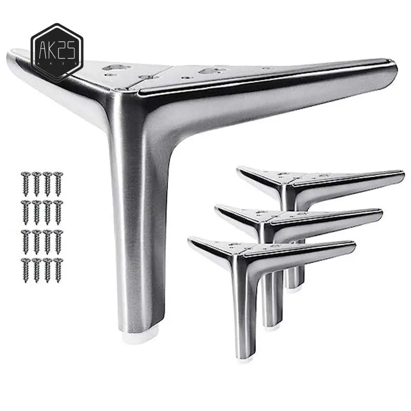 

AK25-Cabinet Metal Feet Modern Furniture Feet For Cabinet Sofa Table Chair Bed Dresser Wardrobe Riser Replacement