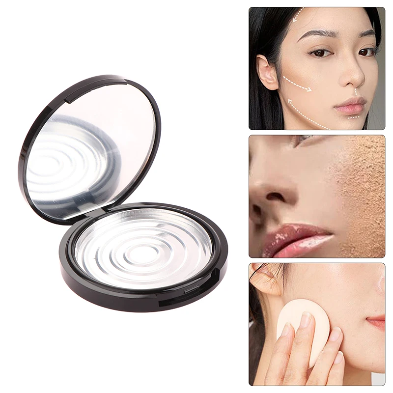 Reusable Empty Single Black Circular Highlight Box Blush Shadow Powder Box With Mirror Aluminum Pan Inside Diameter 59mm