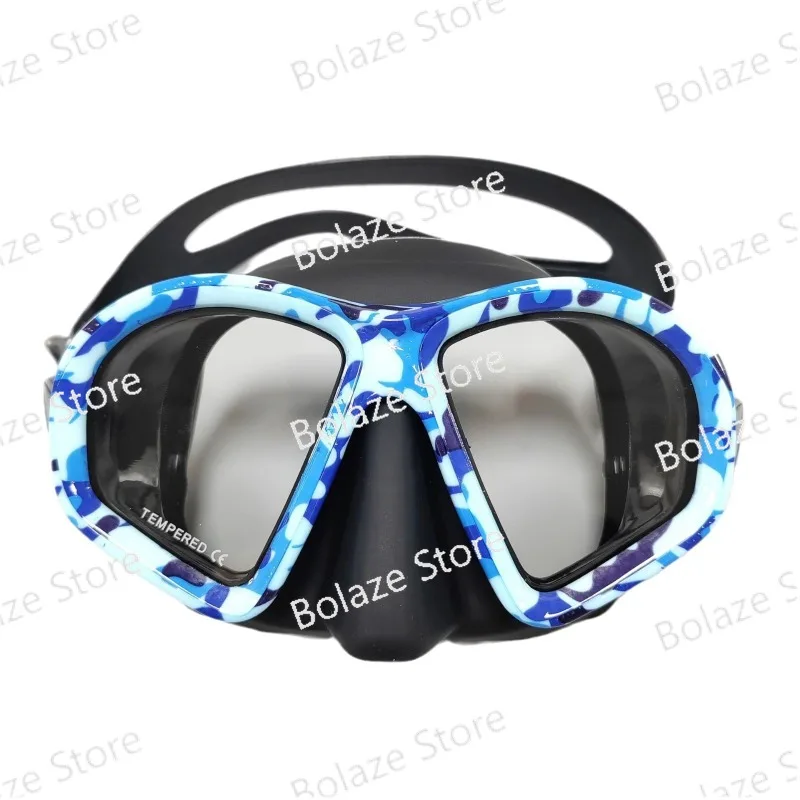 Mask Professional Snorkeling Face Mirror Camouflage Diving Mask Face Mirror Liquid Silicone Diving Mask Cross-Border