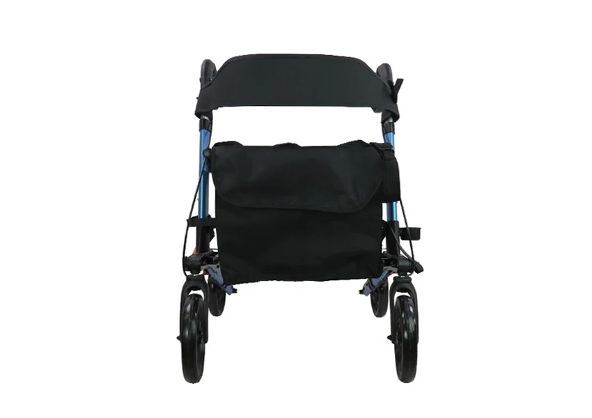 Foldable Rollator Walker, Aluminum Alloy Frame, Walking Aid with Disc Brake, 120kg Capacity, Stainless Steel Parts, Heavy Duty