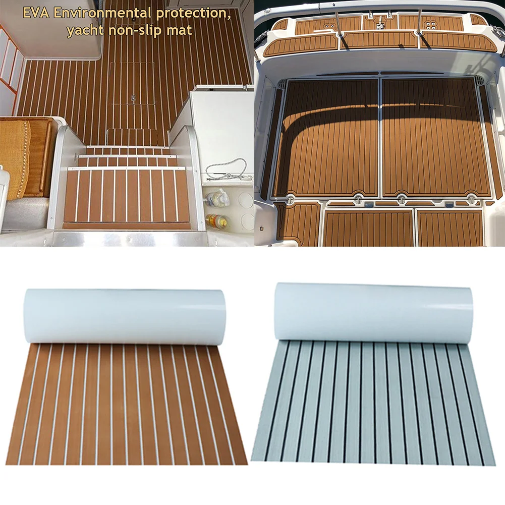 

Self-Adhesive Foam Teak Decking EVA Foam Boat Flooring Faux Teak Decking Sheet Accessories Marine Boat Deck Mat 1200x550x5mm