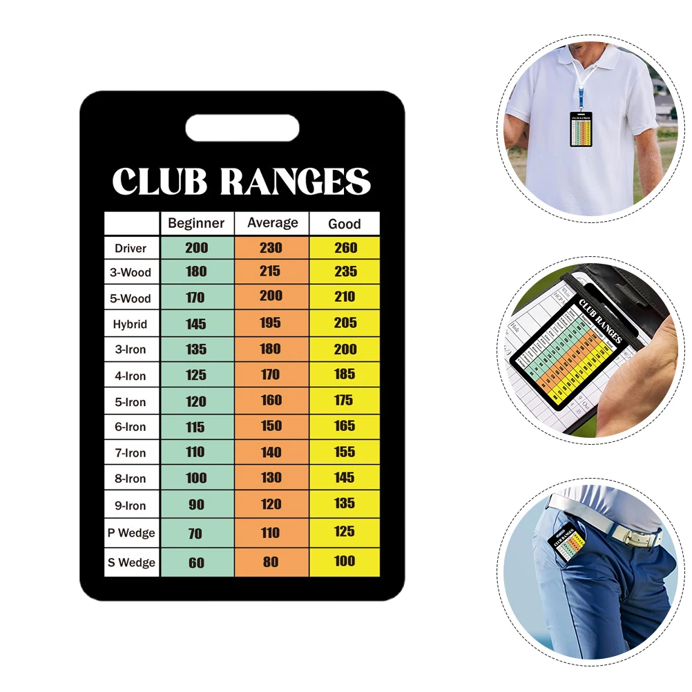 

12 Sheet Golf Scorecard Club Range Chart Rules Training Aid Cards Distance Comparison DIY Kit Golf Chart Printing Products