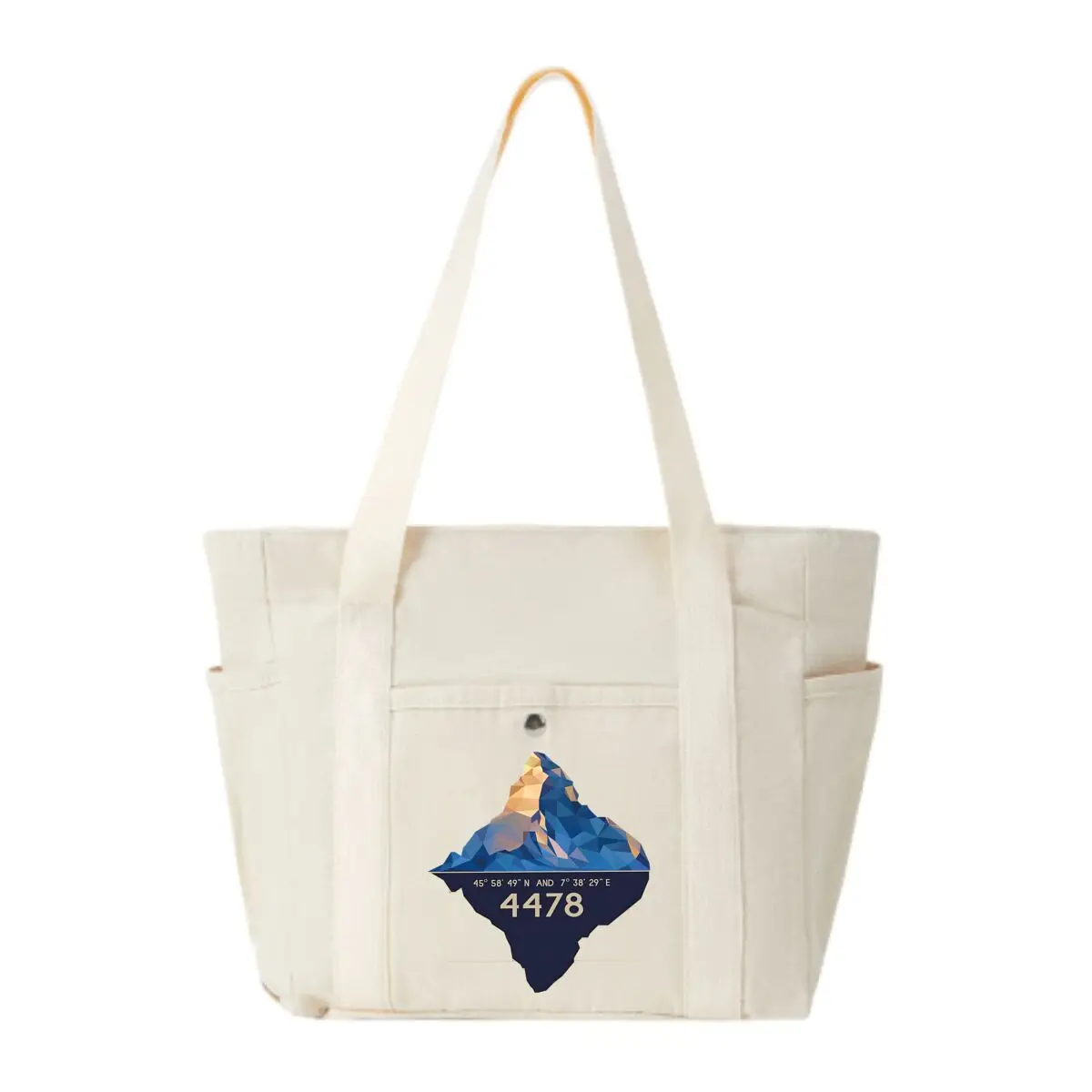 

Geometric Mountain with Coordinates and Number Casual Tote – Great for After-Work Errands