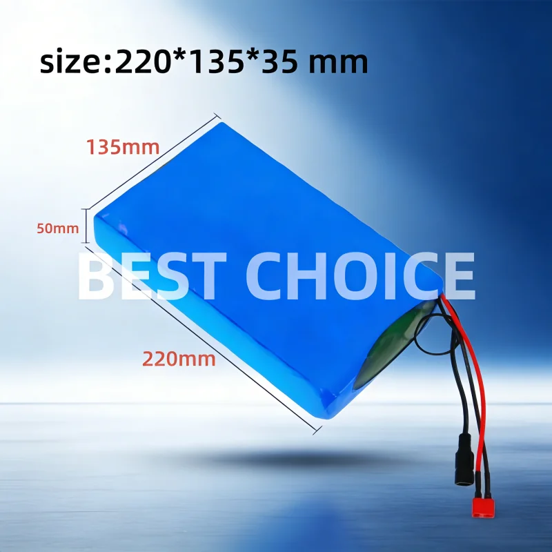 

Rechargeable 44.4V Lithium Battery 10000mAh 12S4P with Built-in 15A BMS, High Power Pack for Adult Bicycle Skateboard Longboard
