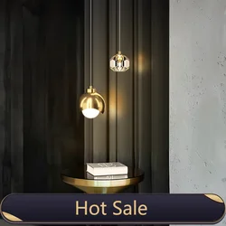 Modern Crystal LED Chandelier Double Head Pendant Lights Hotel Bathroom Bedroom Bedside Decoration Home Indoor Hanging Lamp