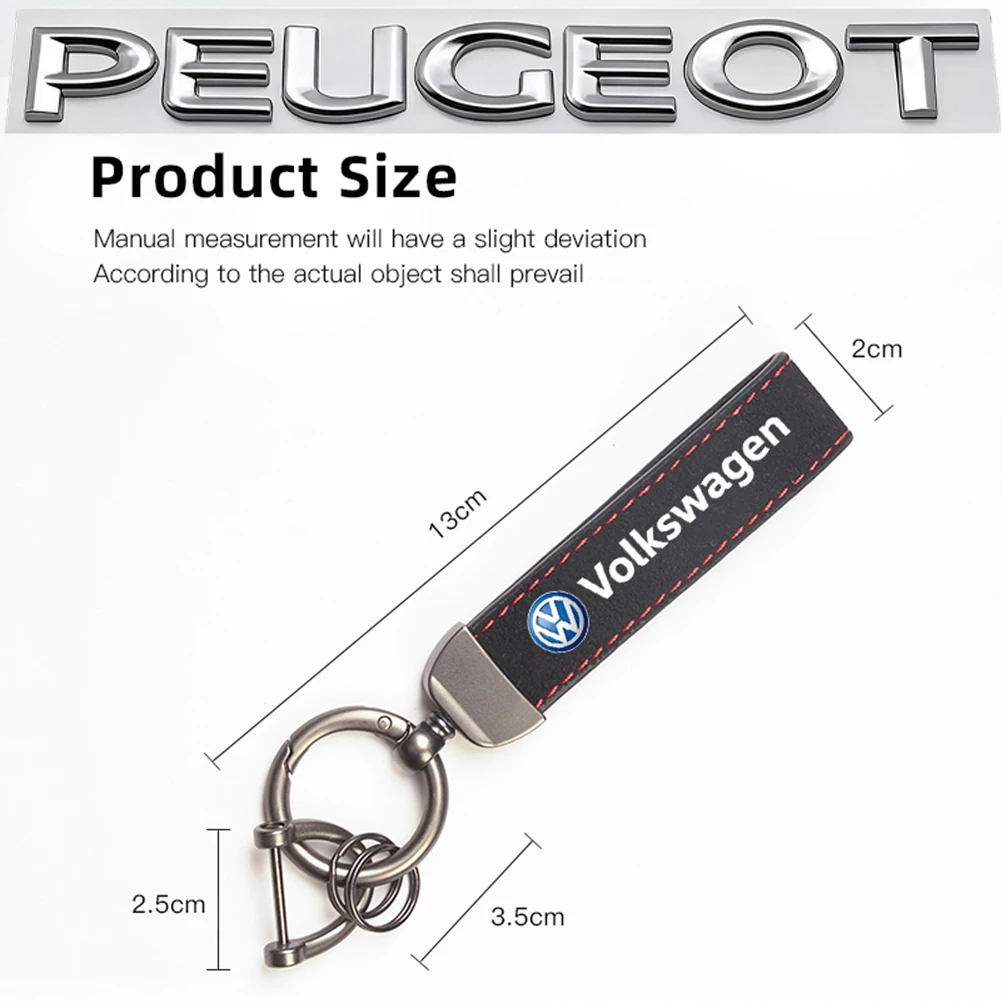 Car Key Chain Suede Keyring Auto Interiors Accessories For VW Golf T‑Roc Tiguan Polo Passat T‑Cross Taigo ID.4 ID.7 Atlas MK7 view 2