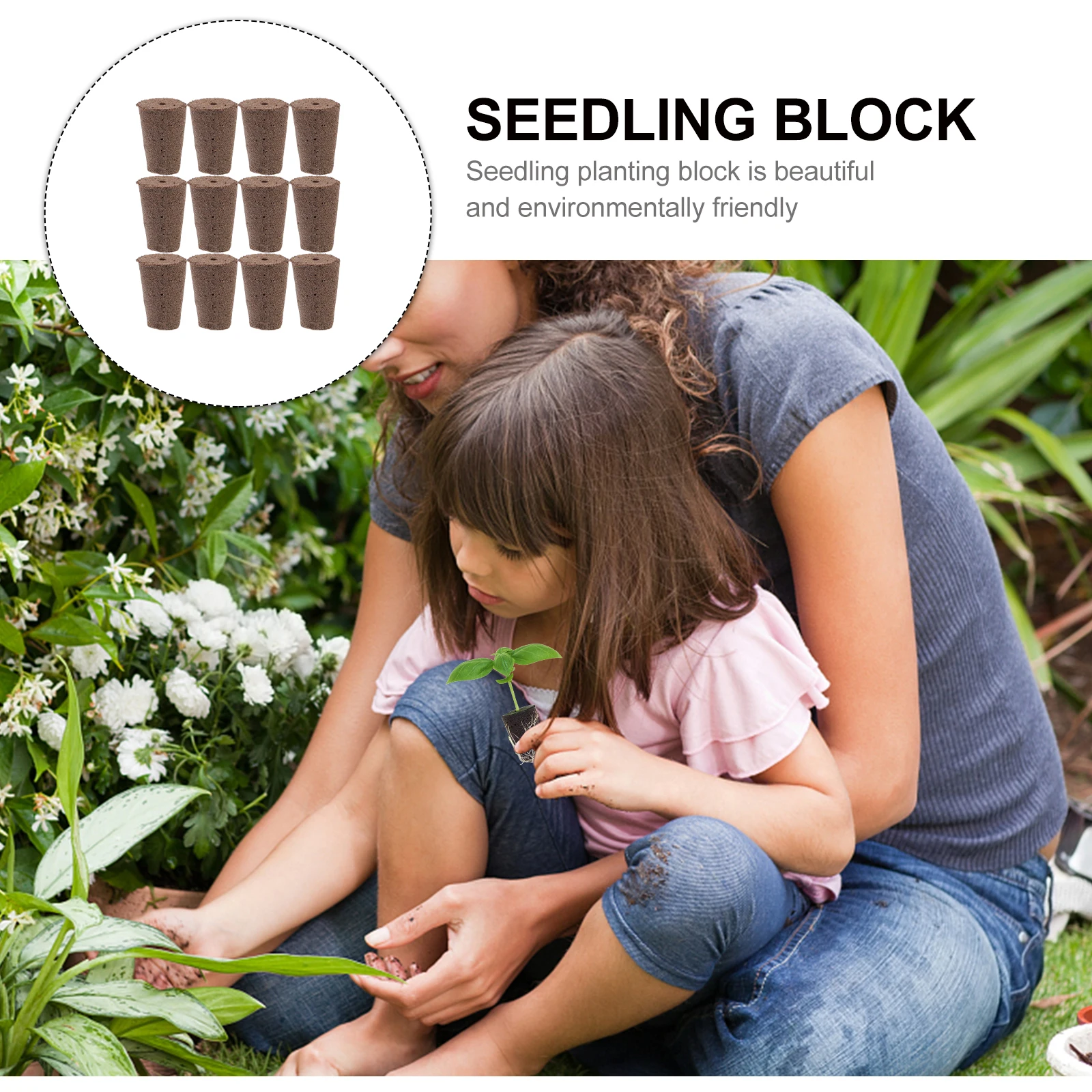 

Seedling Block Plant Soil for Garden Soilless Cultivation Nursery Blocks Plants 55% Foam 45% Peat able Water Absorbing