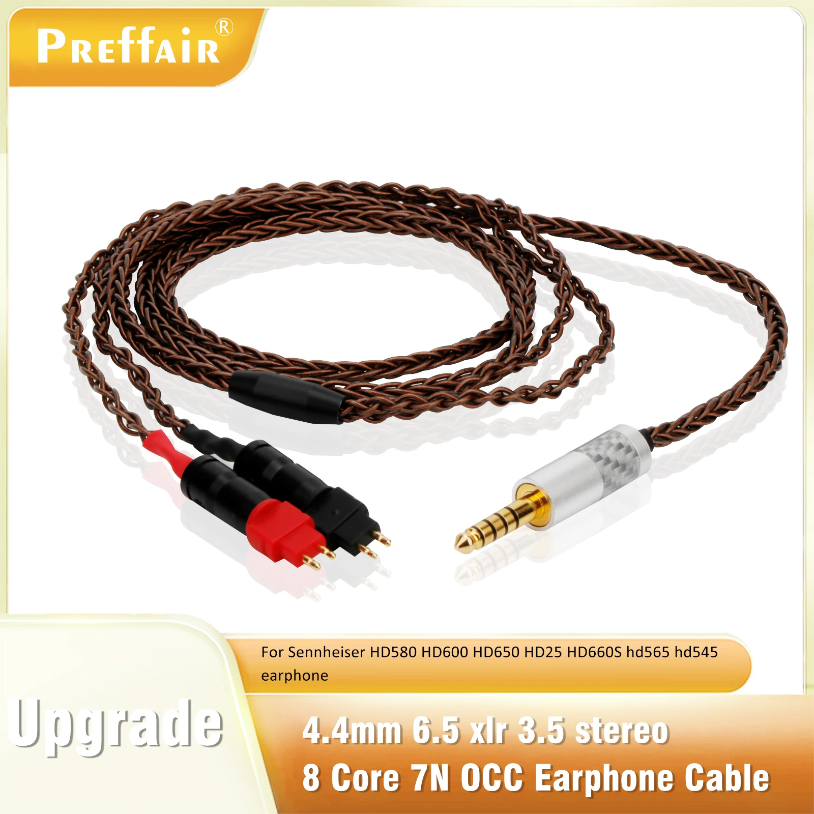 High-end OCC Copper Headphone Replacement Audio Cable 4.4/6.5/3.5mm/XLR for Sennheiser HD580 HD600 HD650 HD25 HD660S hd565 hd545