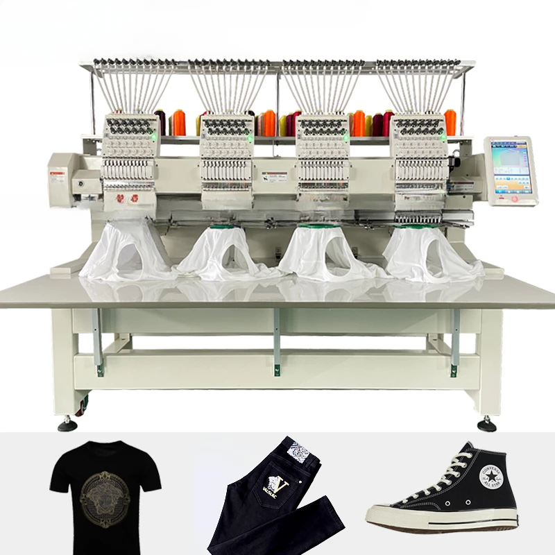 4 heads embroidery machine Industrial use computerized 12/15 needles socks embroidery device computer