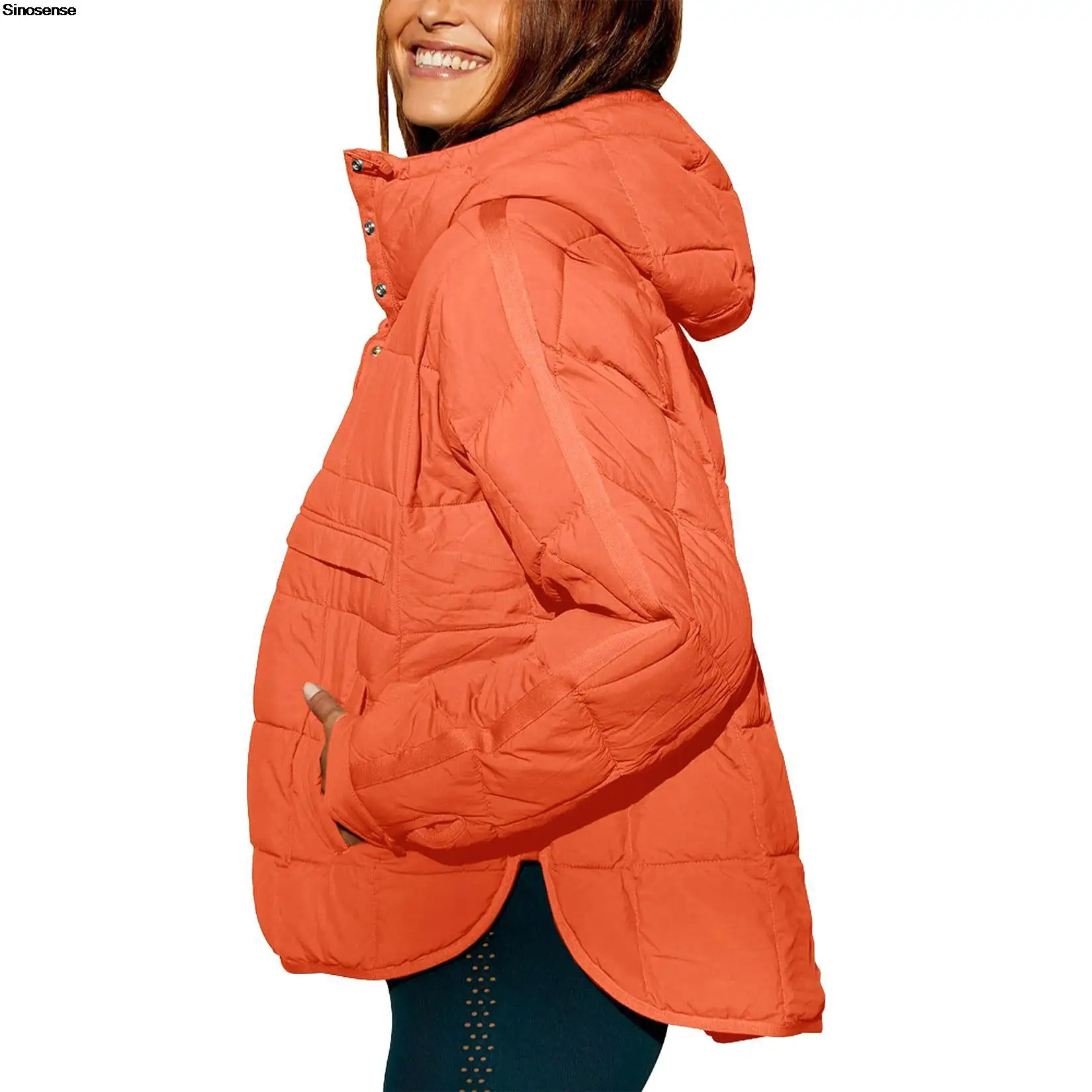 Womens Oversized Puffer Jacket Quilted Dolman Hoodies Pullover Long Sleeve Lightweight Warm Tops Casual Outwear Coats