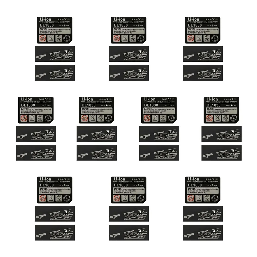 10 Sets BL1830 Label Li-Ion battery 18V 3.0Ah 4.0Ah 5.0Ah 6.0Ah 9Ah Sticker Tag For Makita 18V Battery Logo Drill Hammer Wrench