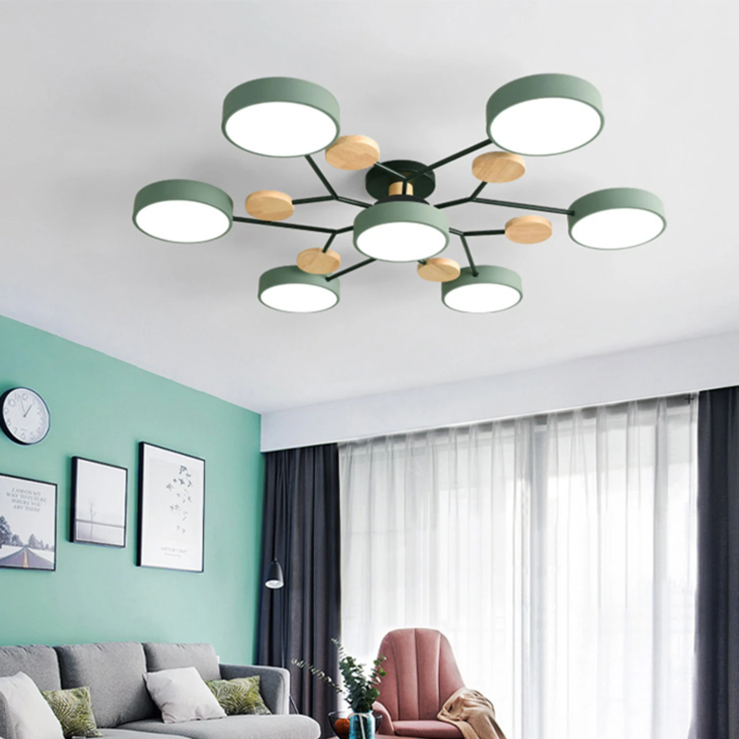 New Sophisticated LED chandelier with elegant color options - perfect lighting solution for living room, bedroom, or study. Styl